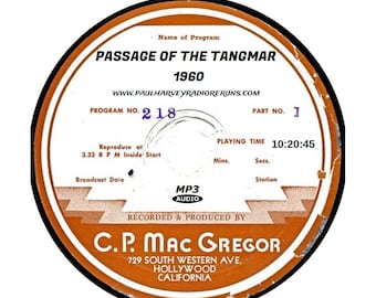 Passage of the Tangmar (52 Shows) Old Time Radio MP3 CD