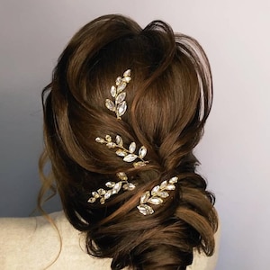 Bridal hair pins Piece silver Bridal hair pins Wedding hair pins Bridal hair piece Bridesmaid comb Crystal hair vine Wedding hair accessory