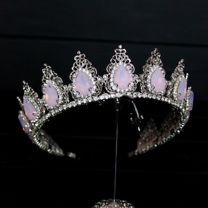 Pink Tiara Crystal Bridal Tiara Blush Bridal Jewelry Diadema Blush Wedding Tiara Vintage Rose Tiara Rose Bridal Jewellery Opal Bridal Tiara