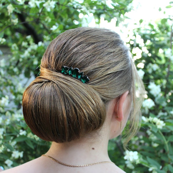 Wedding Emerald Hair Clip Emerald Bridemaid comb Bridesmaid hair accessories Emerald Hairpin Bridemaid hair pieces Emerald bridemaid gift