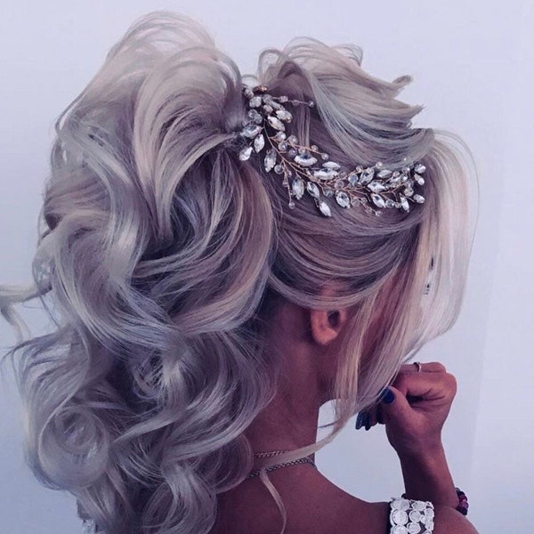 Wedding hair accessories Crystals Hair Vine Wedding Headpiece Bridal hair vine Bridal hair accessories