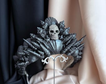Halloween Black Mermaid Crown