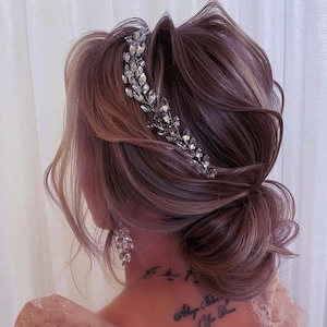 Bridal hair pins Piece silver Bridal hair pins Wedding hair pins Bridal hair piece Bridesmaid comb Crystal hair vine Wedding hair accessory