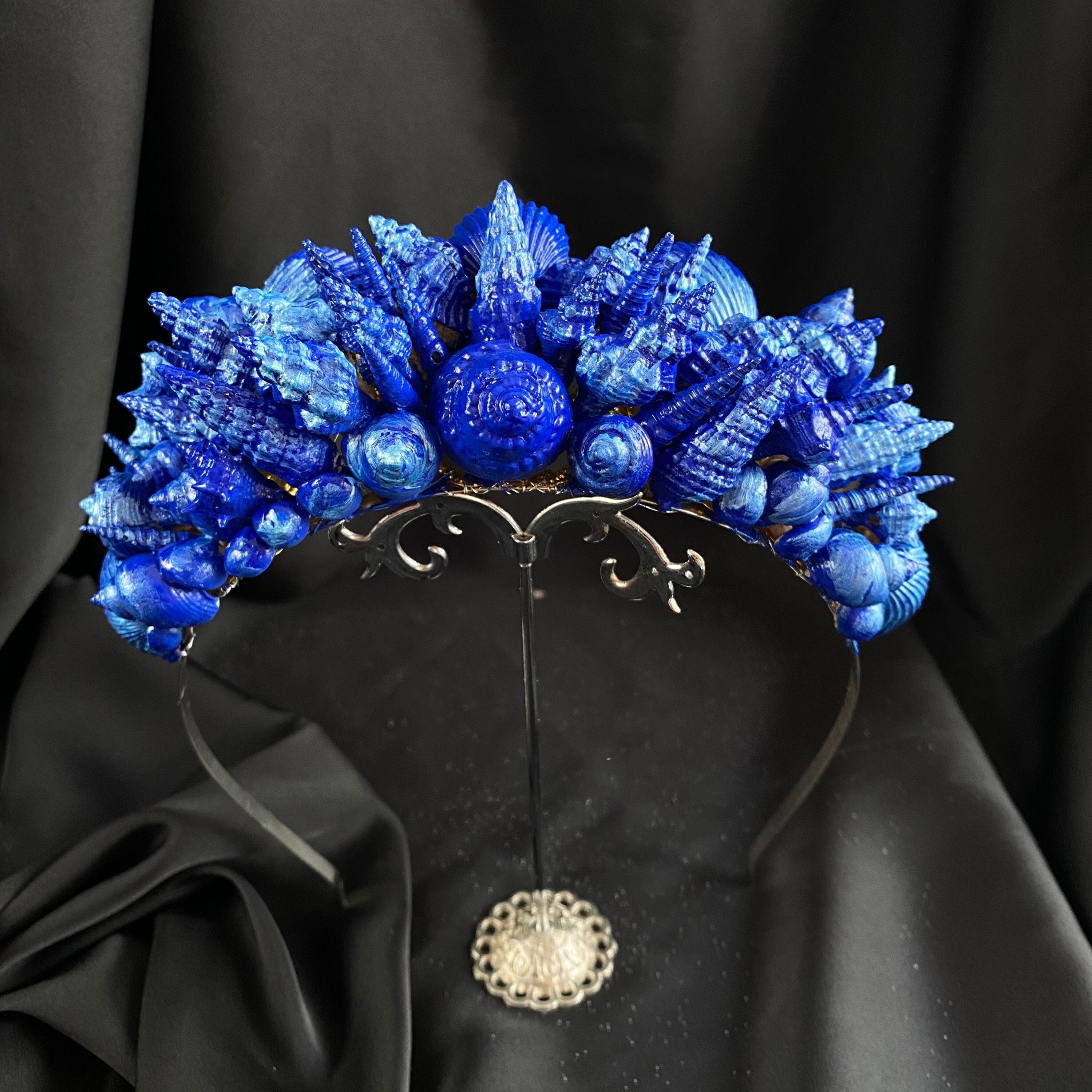 Blue Mermaid Crown Seashell Crown Seashell Tiara Ocean Hair - Etsy