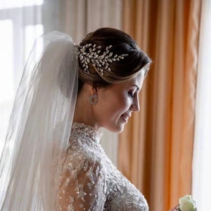 bridal hair jewelry Diamond hair piece Hair piece Bridal hair vine Hair piece for bride Crystal hair vine Crystal headpiece