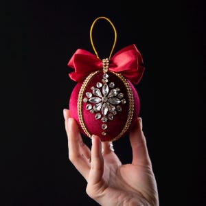 Christmas ornaments Burgundy ornaments Handmade balls Christmas decoration Xmas tree decor Christmas ball Chritmas gift Christmas balls