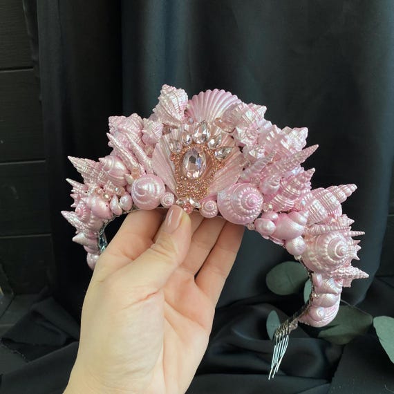 Pink Seashell Mermaid Crown - Etsy display picture 3