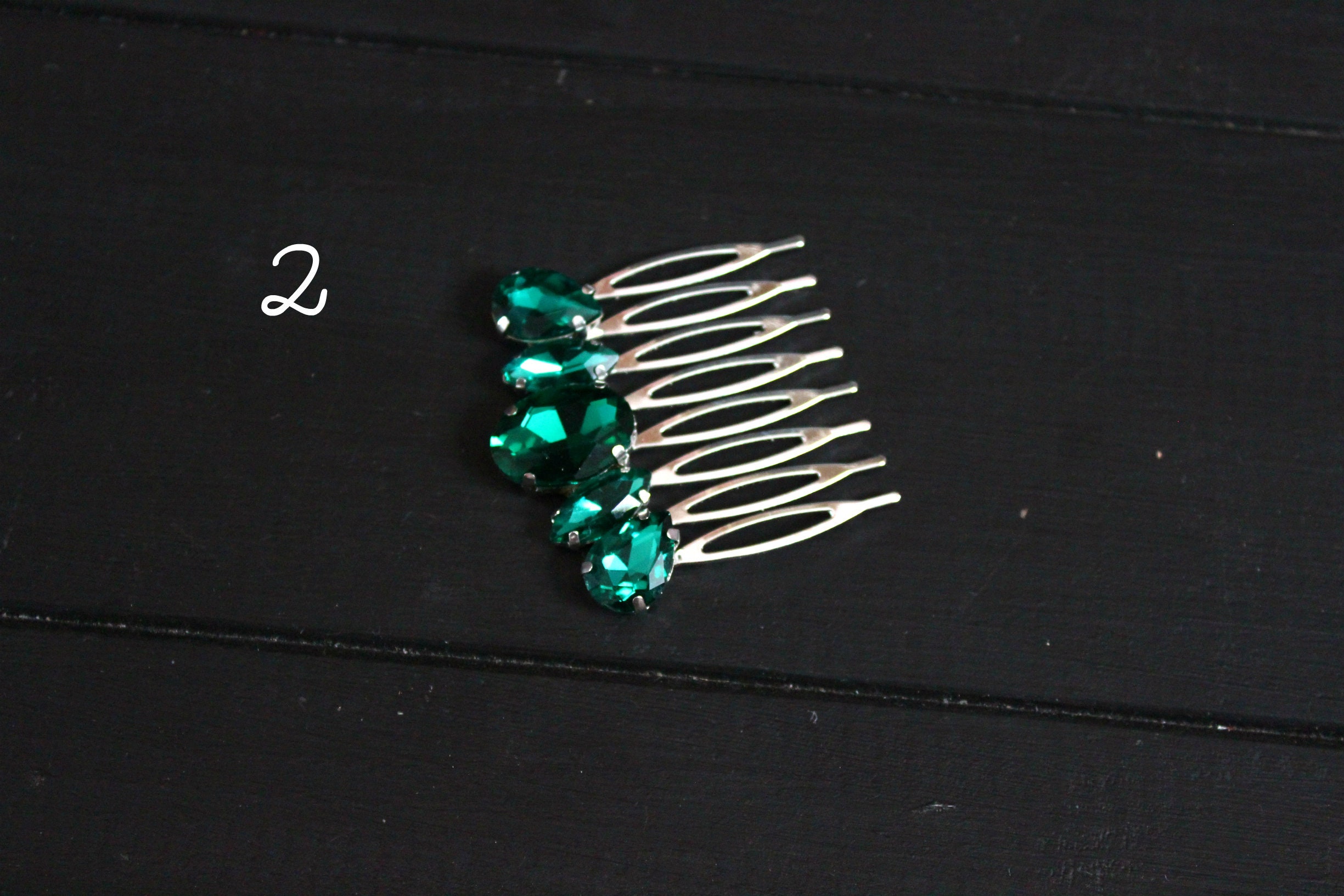 Wedding Emerald Hair Clip Emerald Bridemaid Comb Bridesmaid Etsy