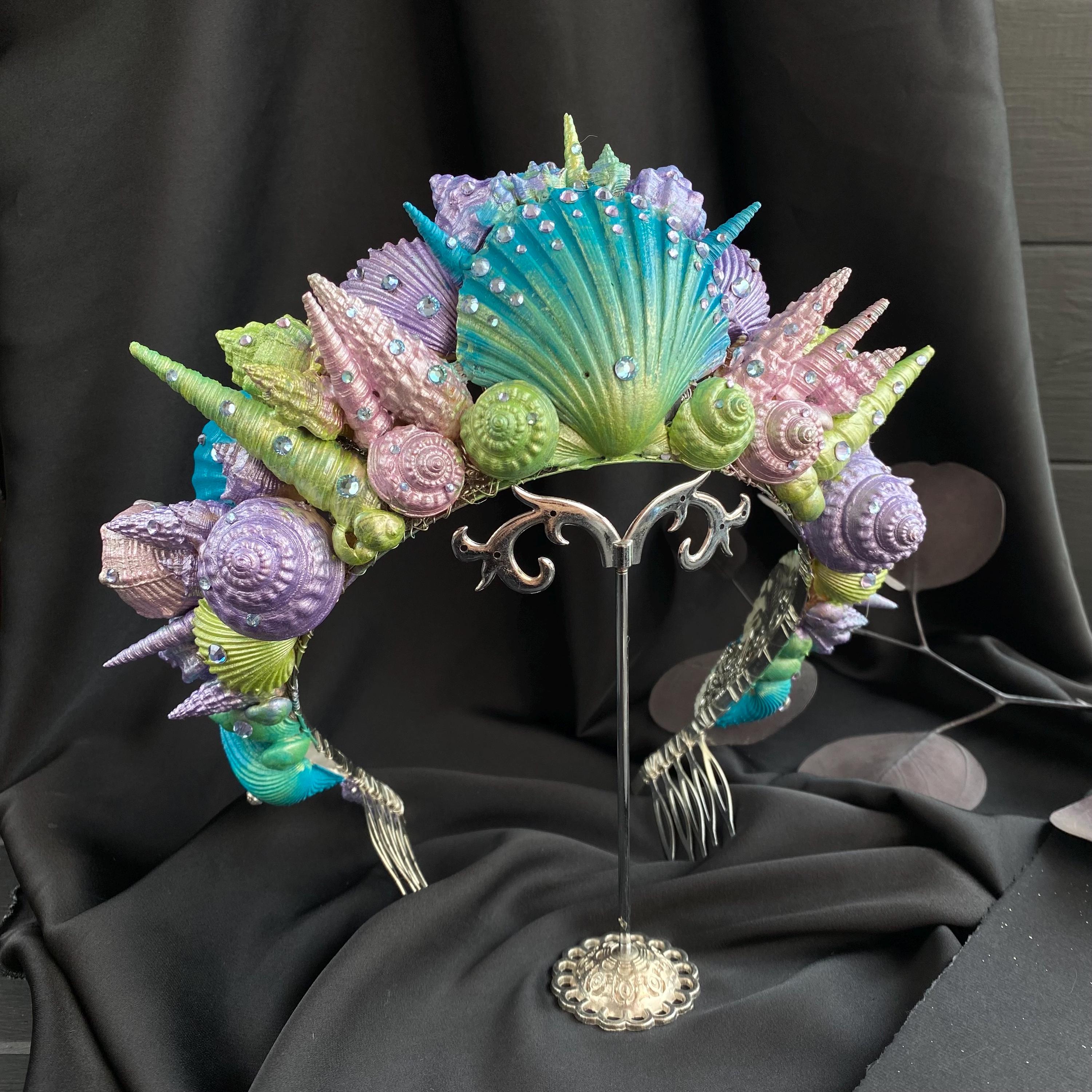 Green Mermaid Seashell Crown - Etsy