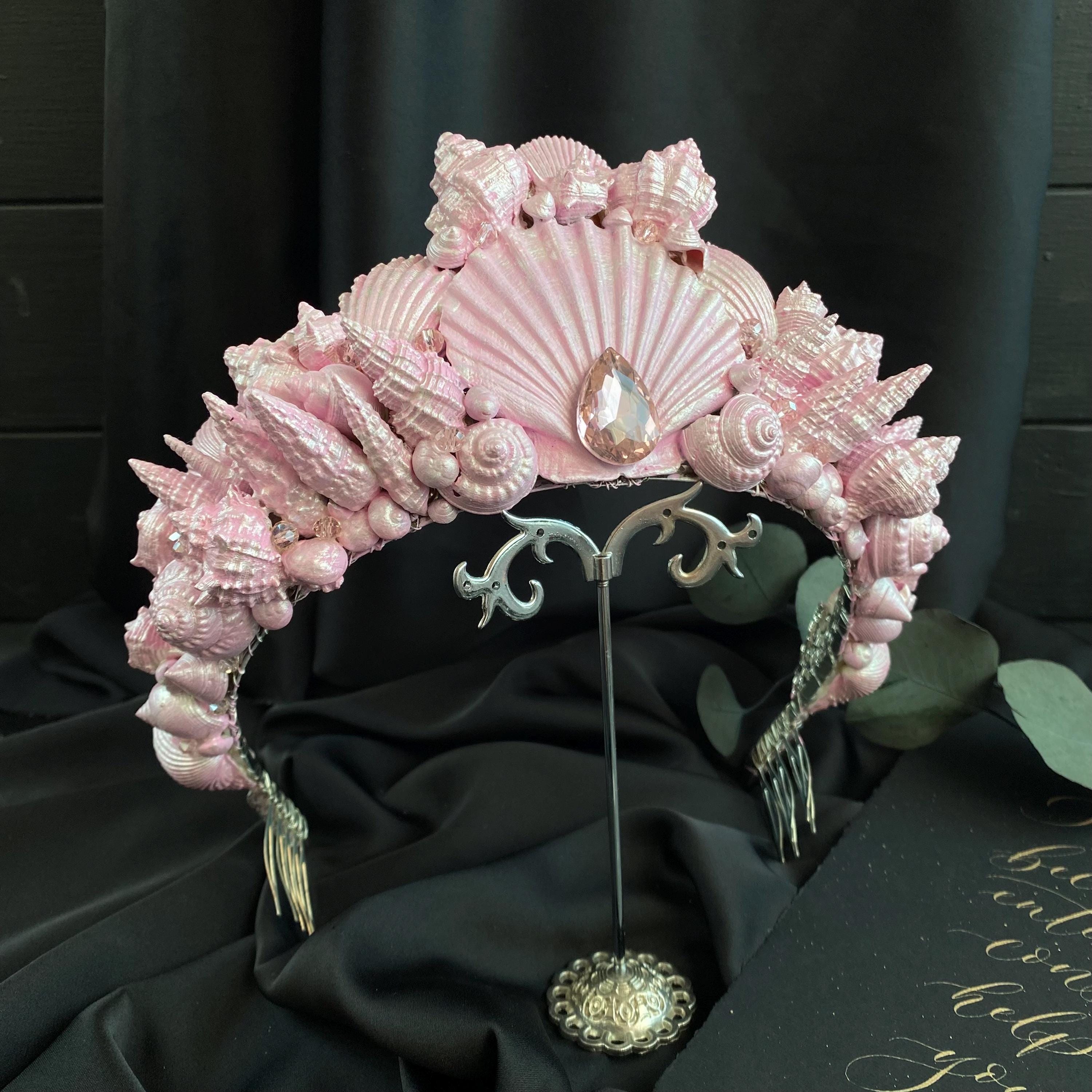 Pink Mermaid Shell Crown Amazon.com: CIEHER Mermaid Crown for Girls - Pink Headband  main image 4