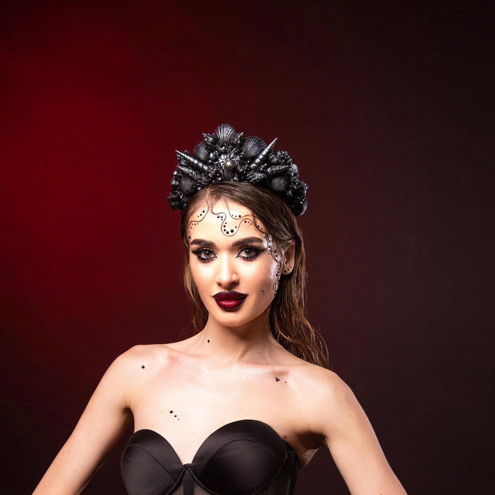 Black Lava Mermaid Tiara Crown (Handmade) Mermaid Crown - Silver Handmade Crown - Tiara - | MakerPlace  main image 3