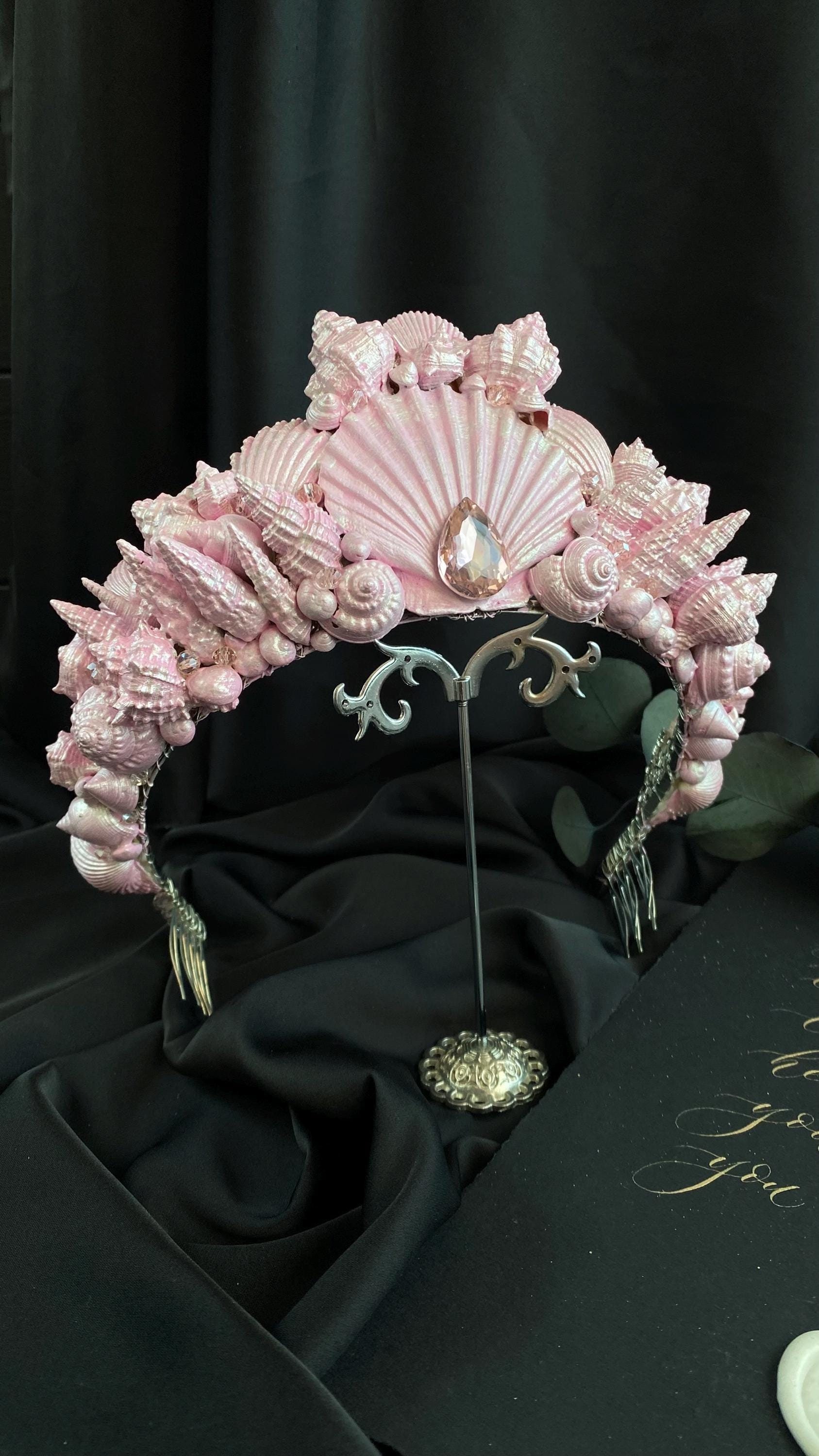 Pink Seashell Mermaid Crown - Etsy display picture 2