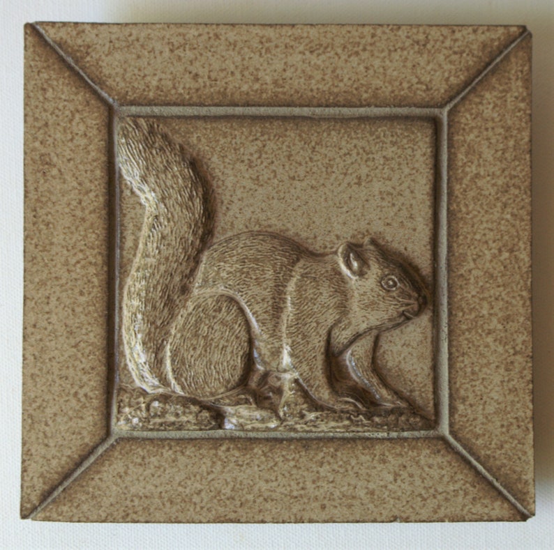 Wonderful Squirrel in walnut glaze color ready to hang wall image 1