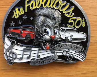 Rock and roll belt buckle the fabulous 50s