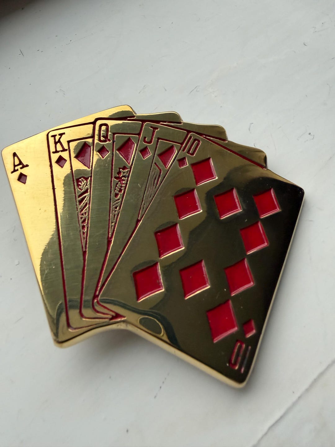 Playing Cards Belt Buckle Vintage Solid Brass Belt Buckle. - Etsy