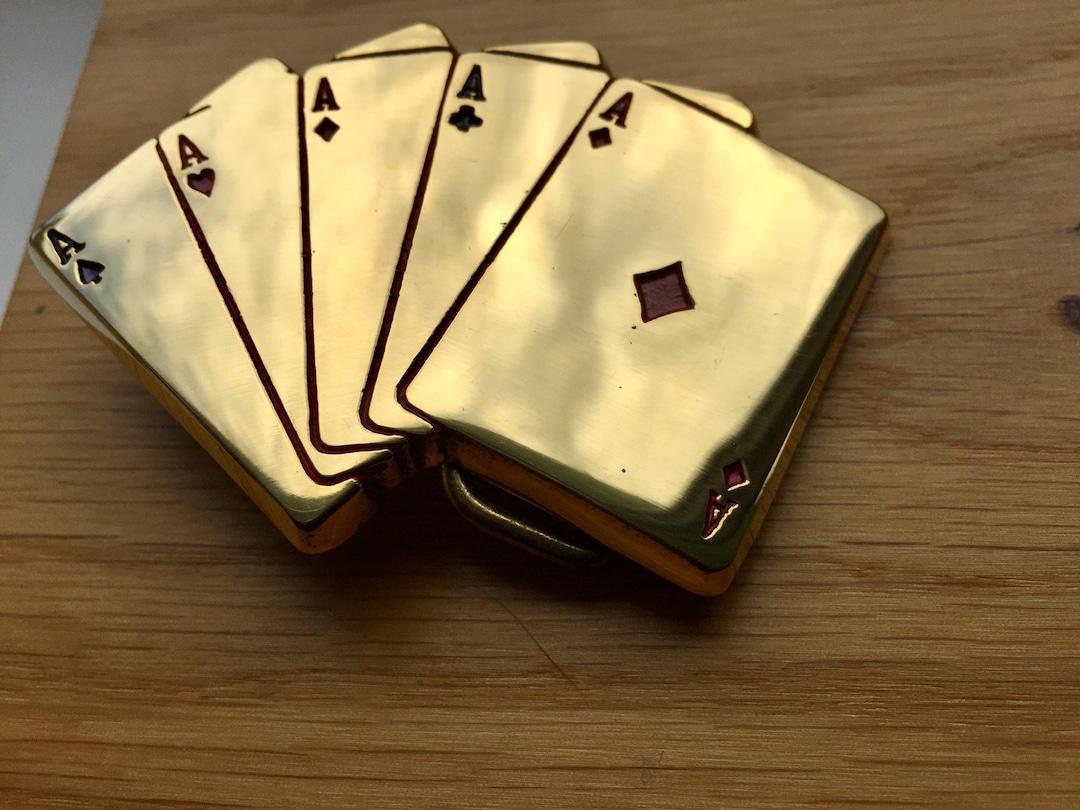 Playing Cards Belt Buckle Vintage Solid Brass Belt Buckle. - Etsy