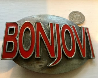 Boucle de ceinture Bonjovi, un produit vintage sous licence officielle.