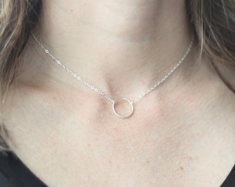 Silver Forever Necklace-circle necklace-everyday necklace-gifts for her-necklaces for her-Mother's Day-sterling silver-minimalist jewelry