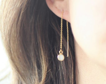 simple dangle earrings-gold filled earrings-silver earrings-drop earrings-Mother's Day gift-gift for her-threader earrings-minimalist---