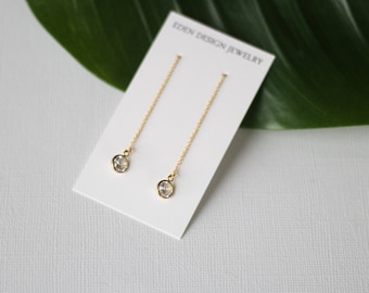 Earrings-Drop Earrings-Drop Earrings Gold-Dangle Earrings-Gold Earrings-14K Gold filled Earrings-Cubic Zirconia Earrings-Trendy Earrings