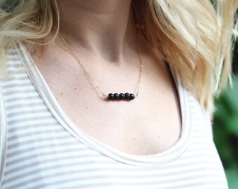 Aromatheraphy Necklace-Lava Bead Necklace-Essential Oil Necklace-Diffuser Necklace-Gold Filled or Sterling Silver-Everyday Necklace
