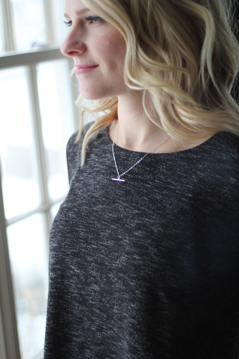 Minimalist Necklacesilver Bar Necklacesimple Silver Etsy