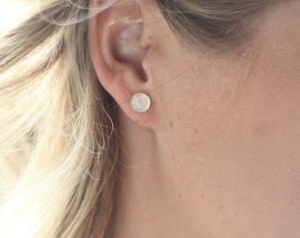 Stud earrings-moonstone earrings-simple earrings-Mother's Day-gift for her-earrings for her-minimalist earrings-dainty earrings-jewelry