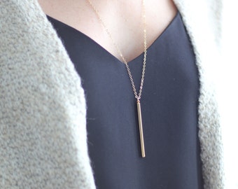 Gold Bar Necklace-Simple Necklace-Minimalist Necklace-Gold Layered Necklace-Modern Necklace-Gold Filled Necklace-Trendy Necklace