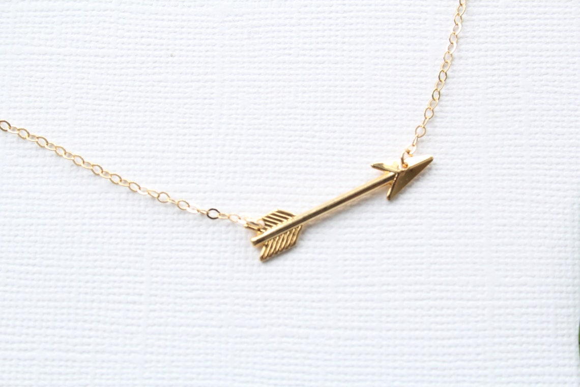 Gold Arrow Necklace-simple Necklaces-gold Pendant Necklace-gold Filled ...