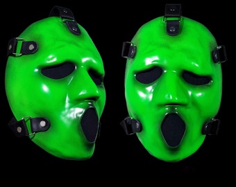 New Exclusive Ghostface Brandon J neon green Custon Cosplay Collectible Terror Prop Costume Display slasher scream horror mask.