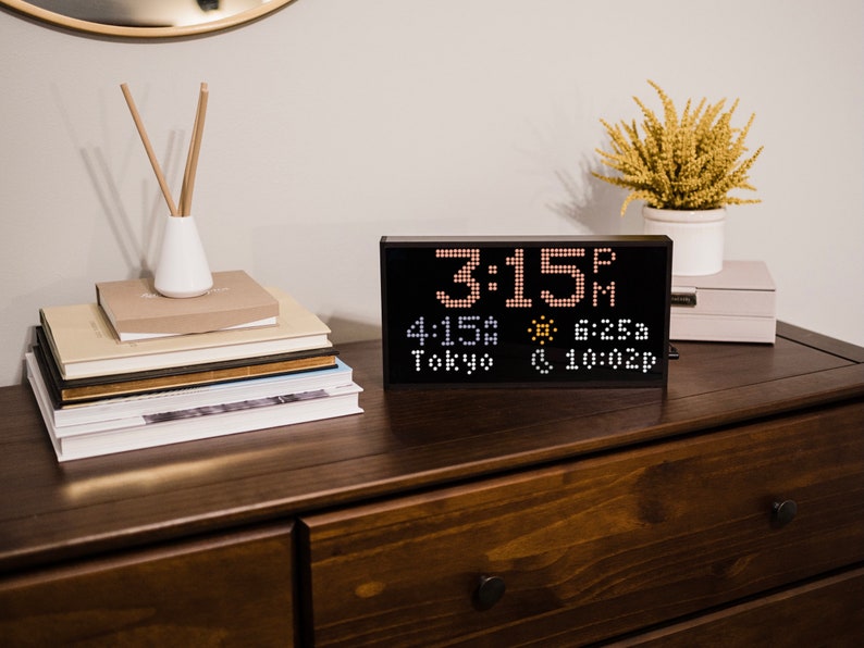 LED Ticker Wifi Clock With Weather Sports Stocks Cryptos Etsy