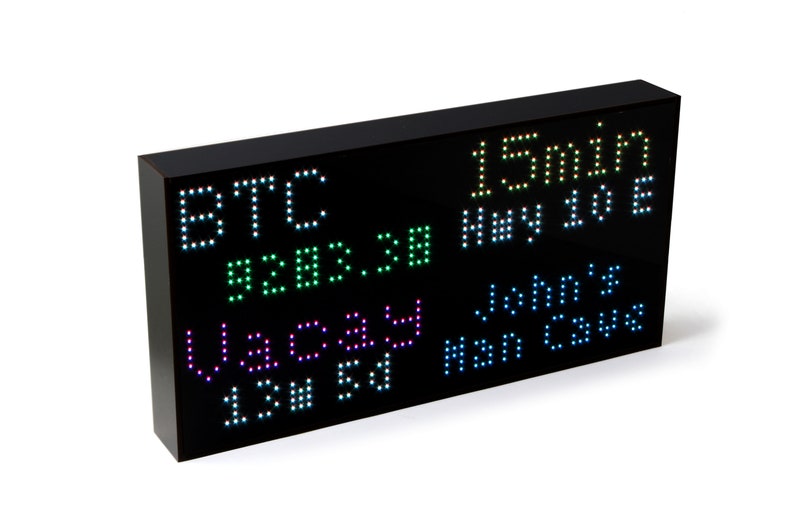 LED Ticker WiFi Clock with Weather Sports Stocks Cryptos Etsy