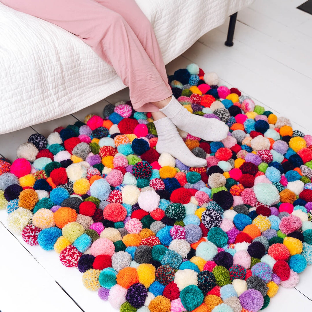 Pom Pom Rug Craft Kit With Wool Etsy