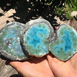 Raw Larimar Stone Set, rare Larimar specimen whole set for collection