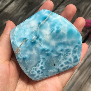 310g high quality Larimar freeform, Larimar stone, Larimar crystal