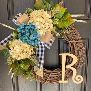 Wreaths For Front Door - Front Door Wreaths - Everyday Wreath - Hydrangea Wreath - Summer Wreaths For Front Door - Summer Wreath - Wreaths