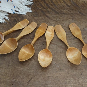 Wooden Spoon Set, Hand Carved Wooden Spoon, Handmade Wooden Eating Spoons, Wooden Utensils, Hand Carved Utensils