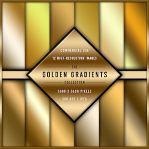 La collezione Gold Gradients / 12 documenti digitali ad alta risoluzione