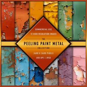 Die Peeling Paint Metal Kollektion | 12 hochauflösende digitale Papiere
