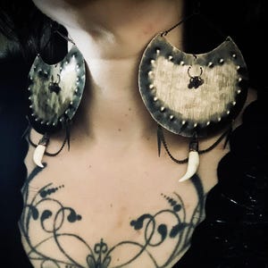 Heathen, Large Brass Shield Ear Hangers, 12 gauge