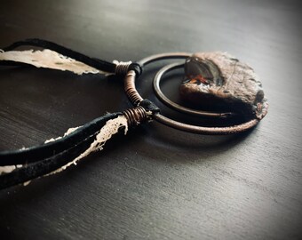 Leather and Lace Agate Necklace