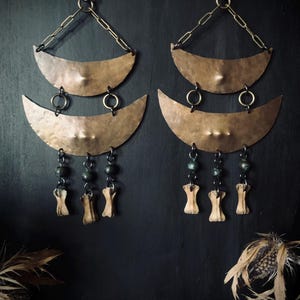Pagan Relics, Rustic Metal and Bone Ear Hangers, 14 gauge