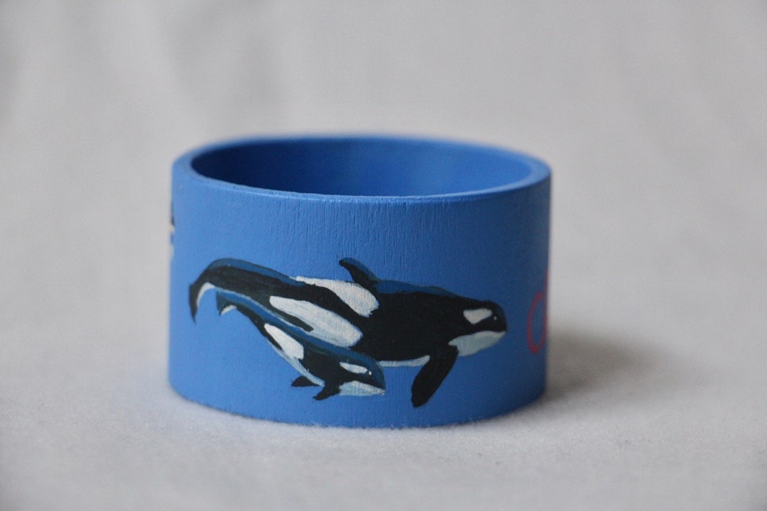 Sea Animals killer Whale Handpainted Wooden Napkin Ring Etsy