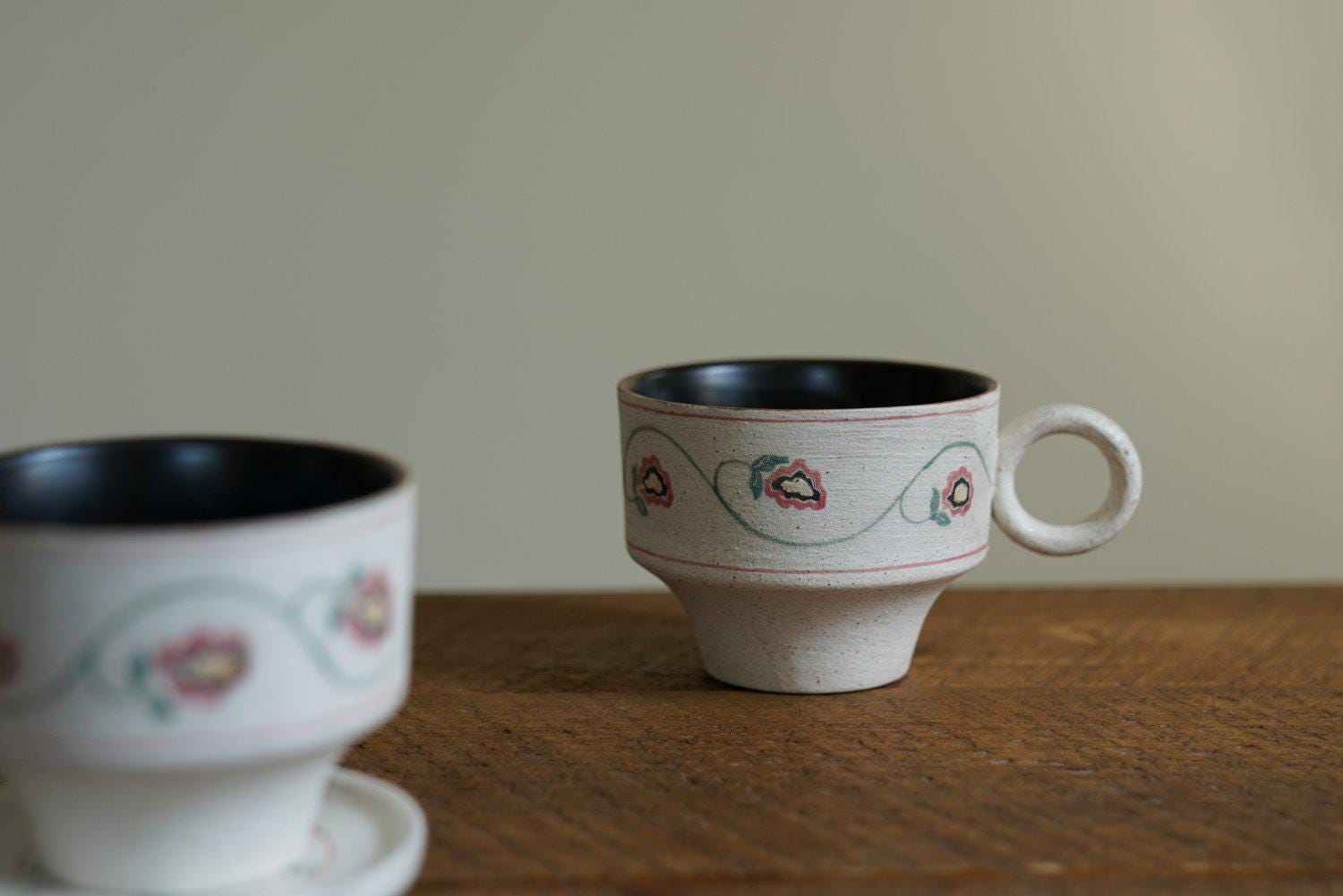 Handgemachte Teetasse / Teebecher Cremeweiß