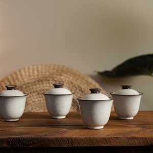 Creamy White Glazed Gaiwan - Slim