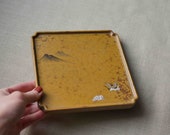 Earthy Glazed Hand-Painted Square Tea Tray