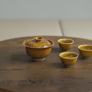 Handmade Golden Brown Gaiwan