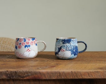 Handbemalter Jade-Kaninchen-Tee-Becher