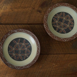 Handmade Brown Edge Brown Flower Tea Tray
