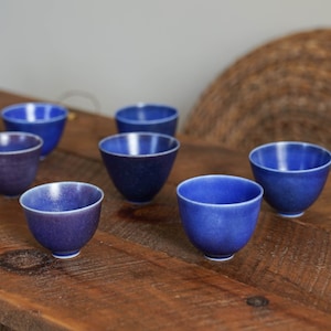 Indigo Blue & Violet Glazed Teacup